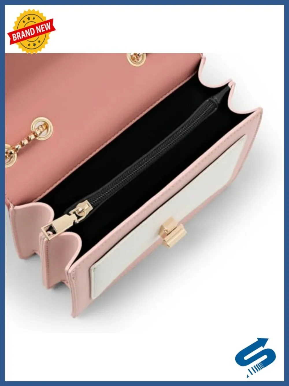 Color-Block Faux Leather Crossbody Bag Satchel Shoulder Purse